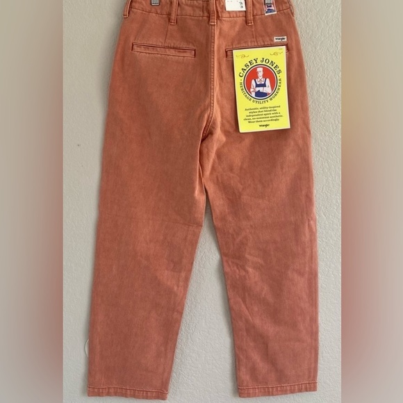 WRANGLER FREE PEOPLE PINK CHINO CASEY JONES UTILITY PANTS BOHO Y2K ANTHROPOLOGIE - Picture 12 of 14